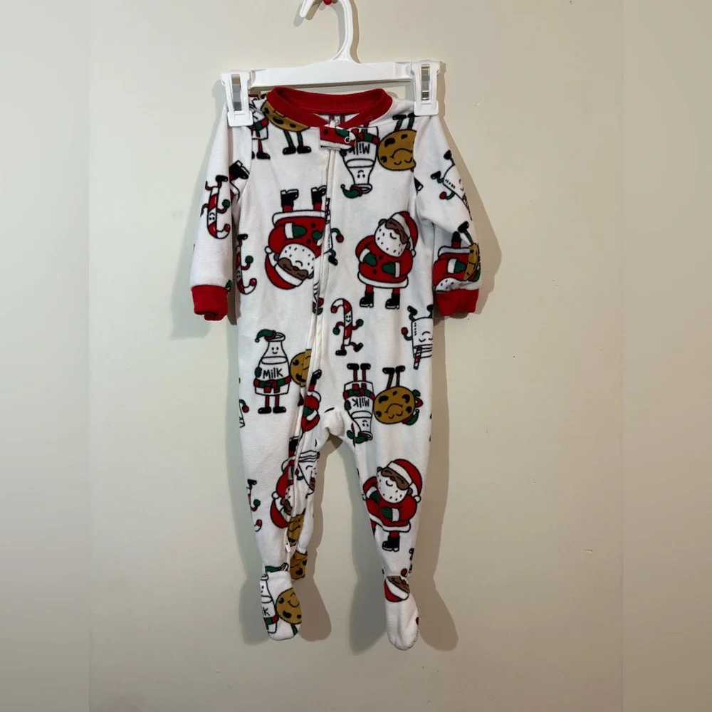 Carter's Christmas Santa Sleep and Play Unisex 12 month Baby toddler full zip